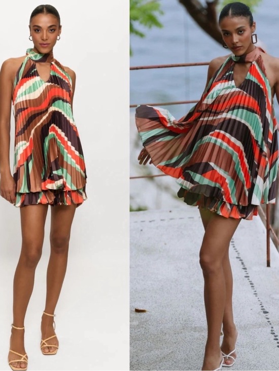 Hutch Dresses & Skirts - Anthropologie Halter Pleated Swing Mini fully lined Dress NWT Large